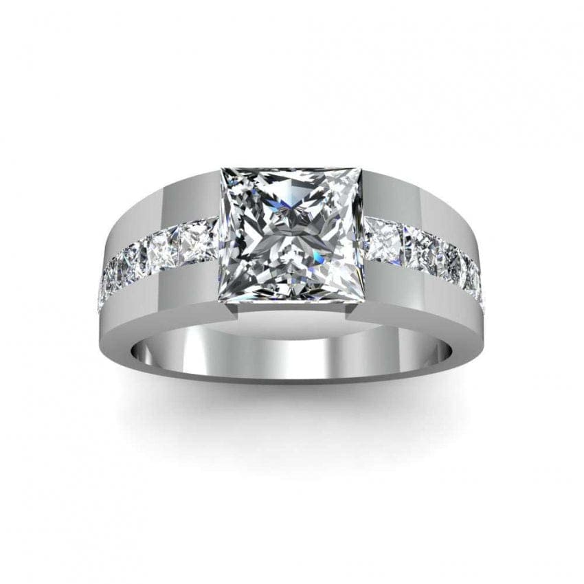 Men's tension set diamond ring