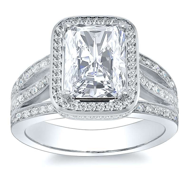 Halo Radiant Cut 3 Row Shank Ring