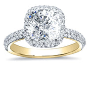 2.70 Ct. Cushion Cut Halo Engagement Ring H Color VS1 GIA Certified