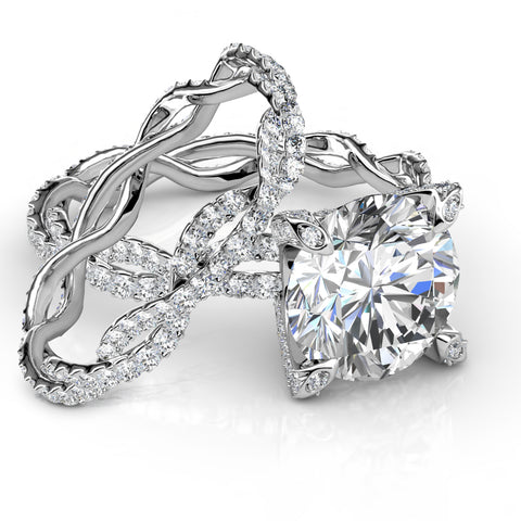 Twisted Engagement Ring Set