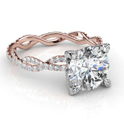 4.35 Ct. Twisted Engagement Ring J Color VS2 GIA Certified 3X