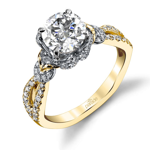 Parade Design Hemera Bridal Twisted Split Shank Pave Ring
