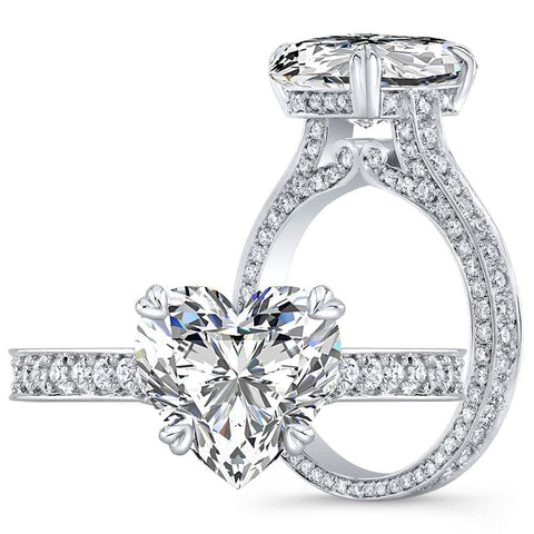 Hidden Halo Heart Shaped Engagement Ring