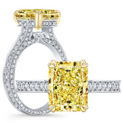 Yellow Radiant Cut Engagement Ring Two Tone