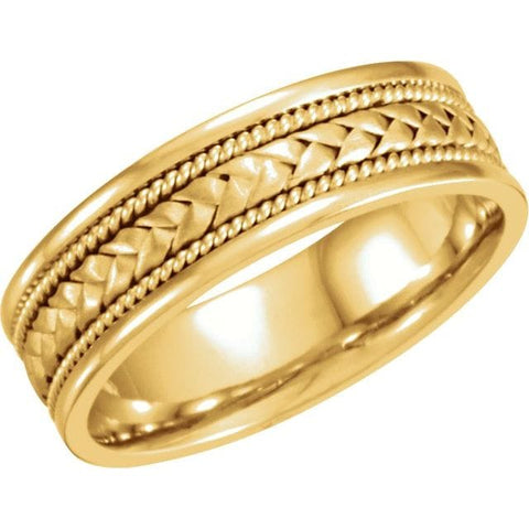 14K Gold Woven Band 6.75 mm Comfort Fit