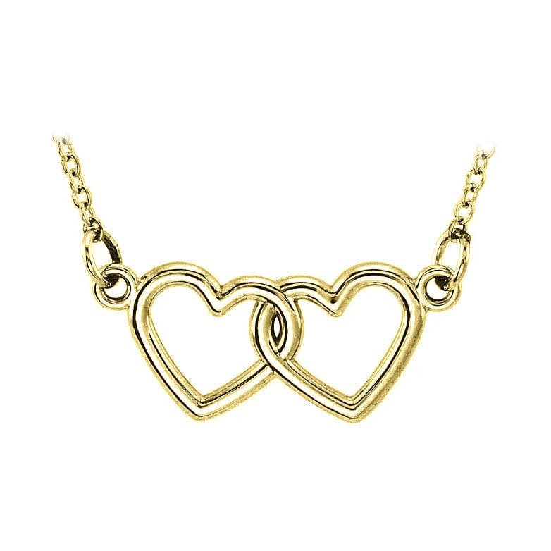 Gold Interlocking Double Heart Necklace