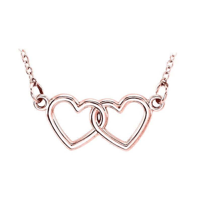 Gold Interlocking Double Heart Necklace