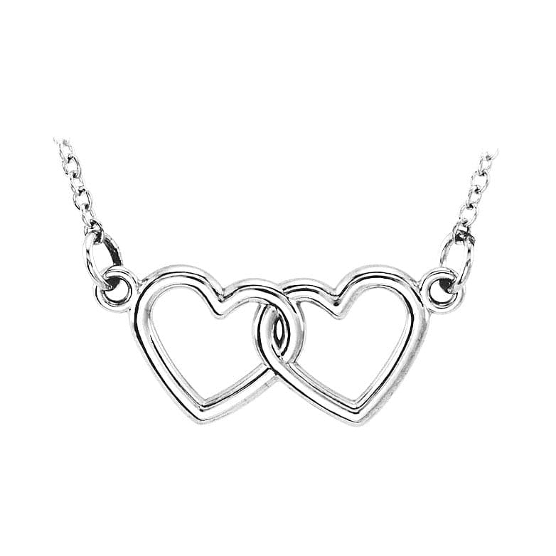 Gold Interlocking Double Heart Necklace