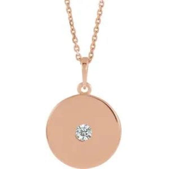 14k gold disc diamond necklace