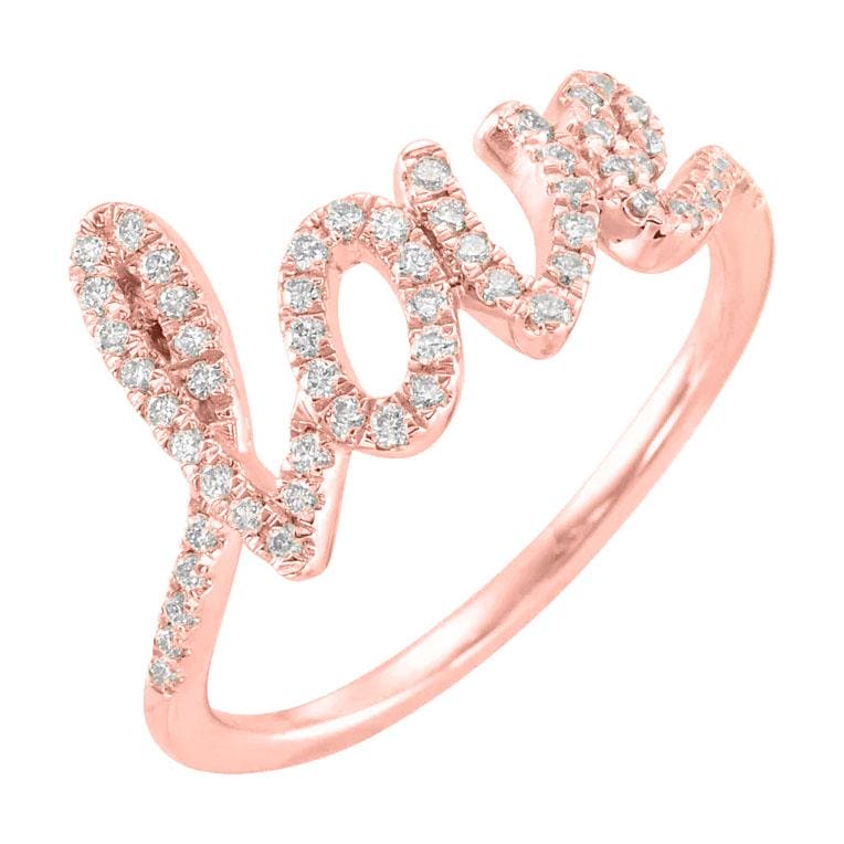 Love script diamond ring