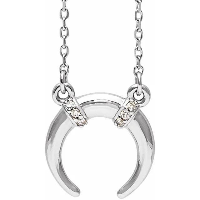 14k crescent moon diamond ring