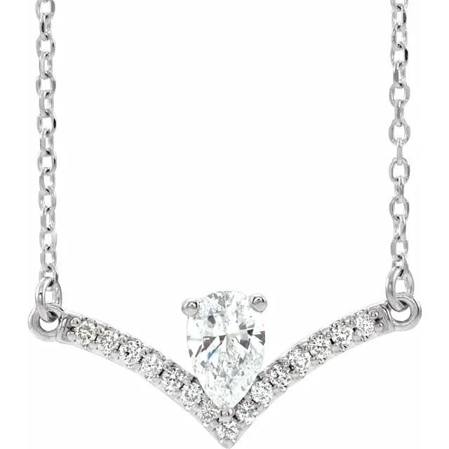 Pear diamond chandelier necklace 14k gold