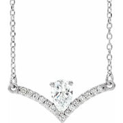 pear diamond chandelier necklace 14k gold