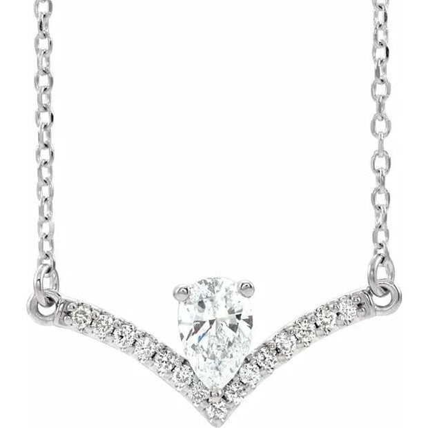 pear diamond chandelier necklace 14k gold