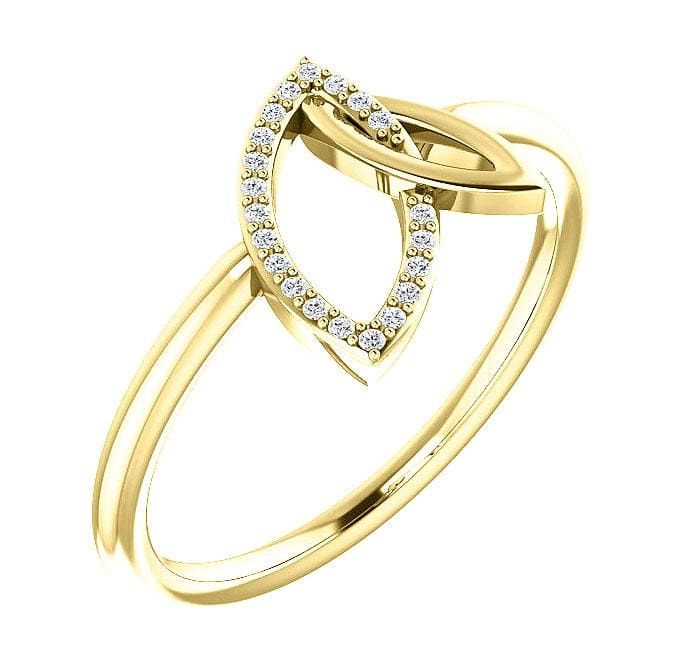 Double leaf diamond ring