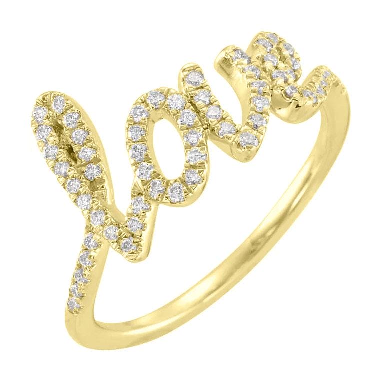 Love script diamond ring