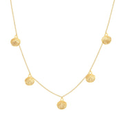 14k yellow gold sea shell chain necklace