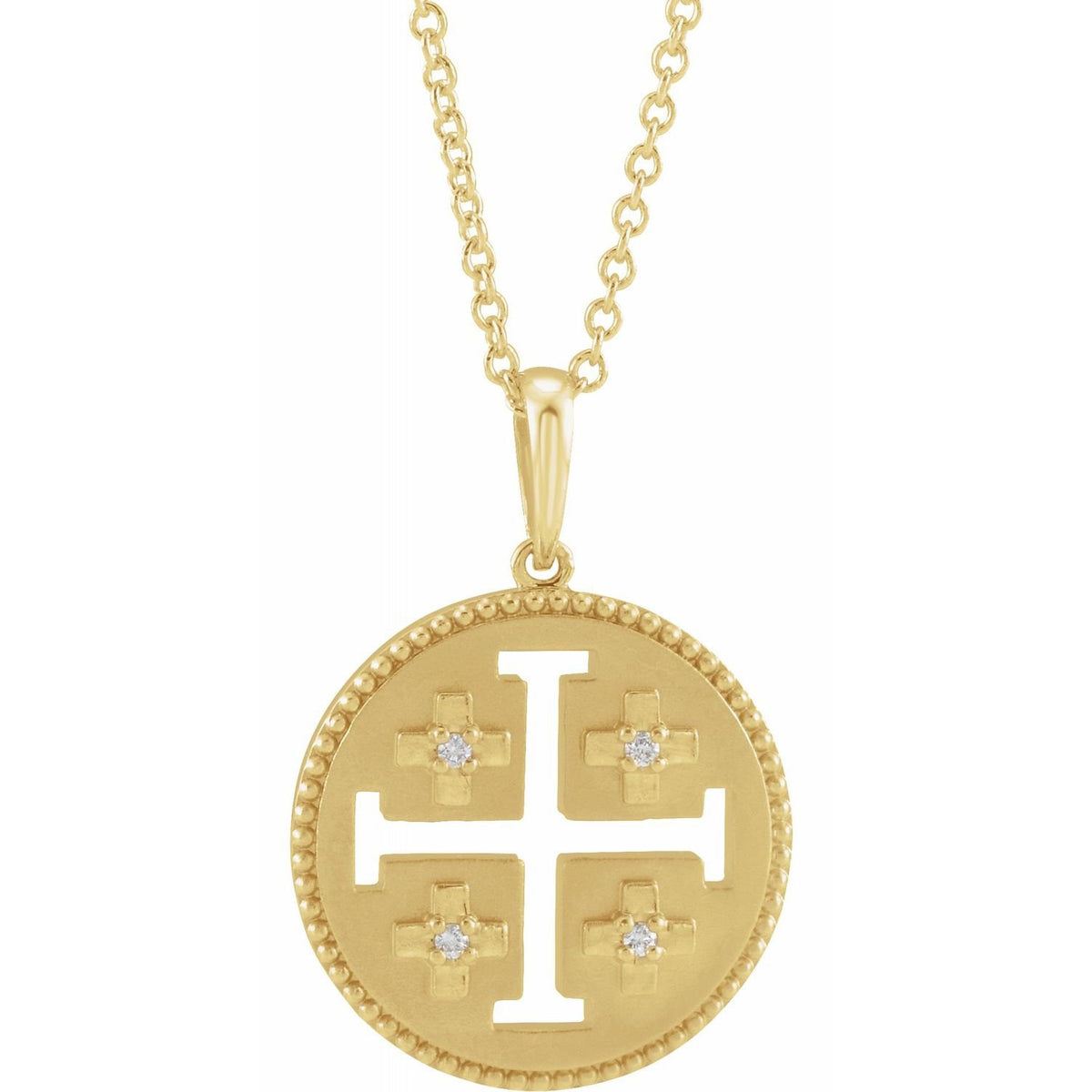 14k jerusalem diamond necklace