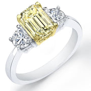 2.37 Ct. Canary Fancy Yellow Emerald Cut Diamond Engagement Ring