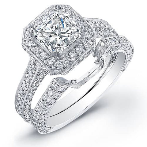 2.73 Princess Cut Diamond Engagement Set (GIA certified)