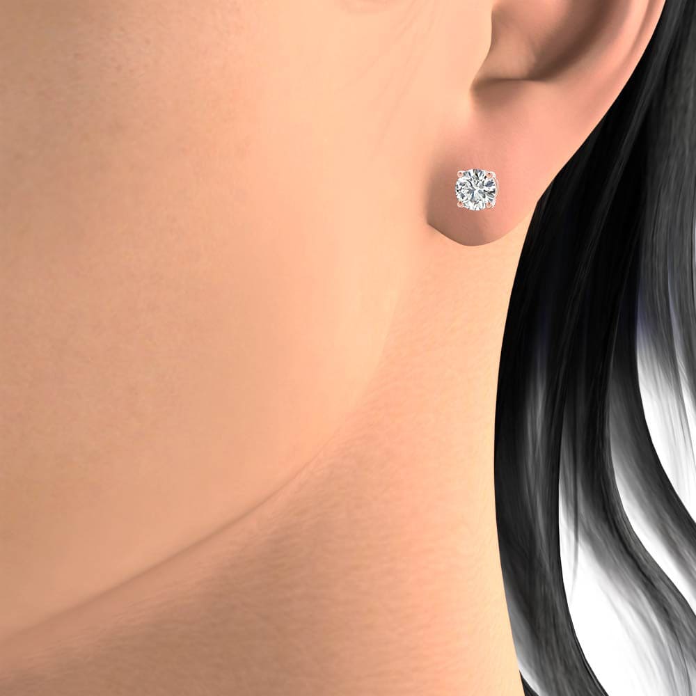 3.00 Ctw. Round Cut Diamond Stud Earrings K Color VS2 Clarity GIA Certified 3X