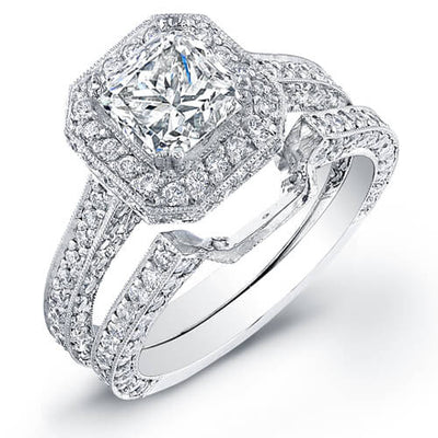  Princess Cut Halo Diamond Ring