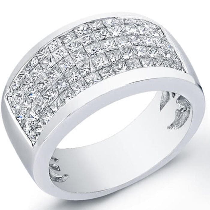 Invisible set diamond ring