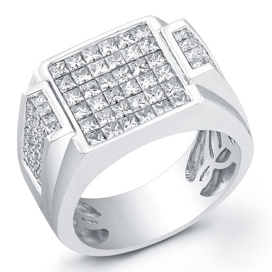 Men's princess cut diamond ring