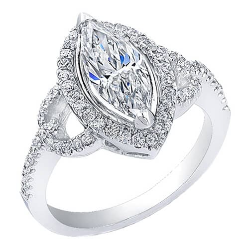 1.10 Ct. Marquise Cut Diamond Engagement Ring