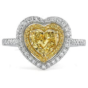 1.16 Ct. Canary Fancy Yellow Heart Shape Diamond Engagement Ring