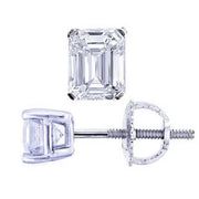 1.10 Ct. Emerald Cut Diamond Stud Earrings