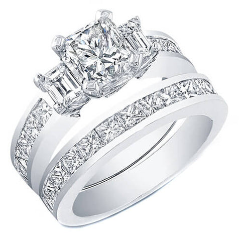 Princess Cut Diamond Engagement Set 