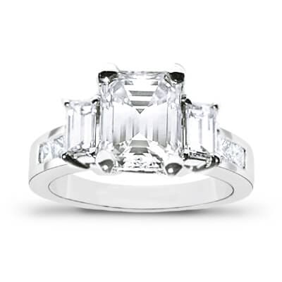 2.13 Ct. Emerald Cut Diamond Engagement Ring H, VS2 (GIA Certified)