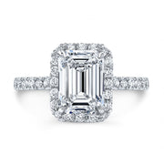 Halo Emerald Cut Diamond Engagement Ring