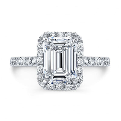 Emerald Cut Halo Engagement Ring