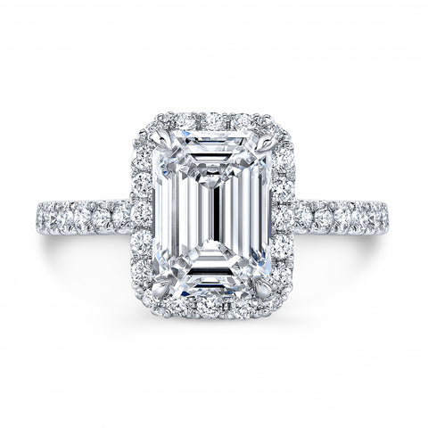 Halo Emerald Cut Diamond Engagement Ring