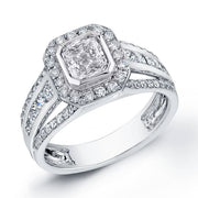 2.59 Ct. Radiant Cut Diamond Engagement Ring Bezel Set G, VS2