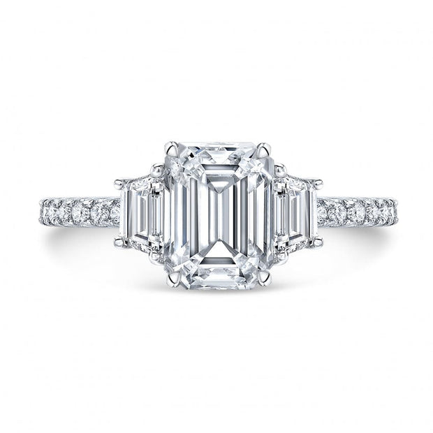Trapezoids and Pave Diamond Engagement Ring