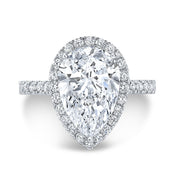Pear Halo Cathedral Engagement Ring