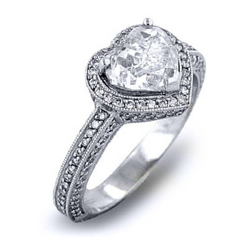 Heart halo engagement ring