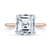 1.00 Ct. Thin Solitaire Asscher Cut Engagement Ring H Color VS1 GIA Certified