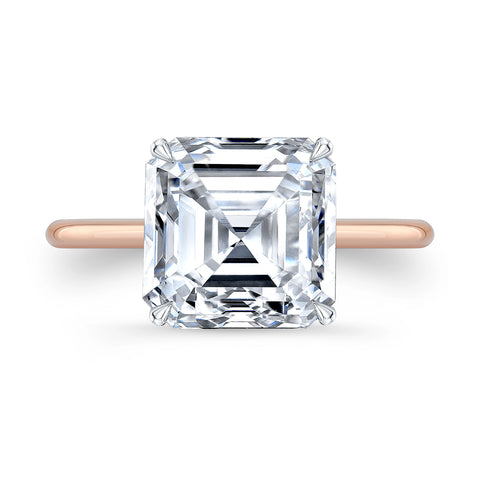 1.20 Ct. Asscher Cut Solitaire Ring Set H Color VS1 GIA Certified