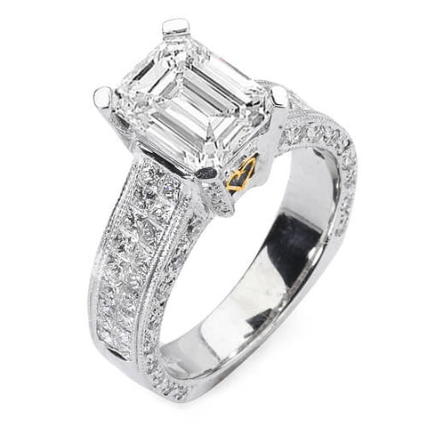 3.89 Ct. Emerald Cut Diamond Engagement Ring I, VS2 (GIA Certified)
