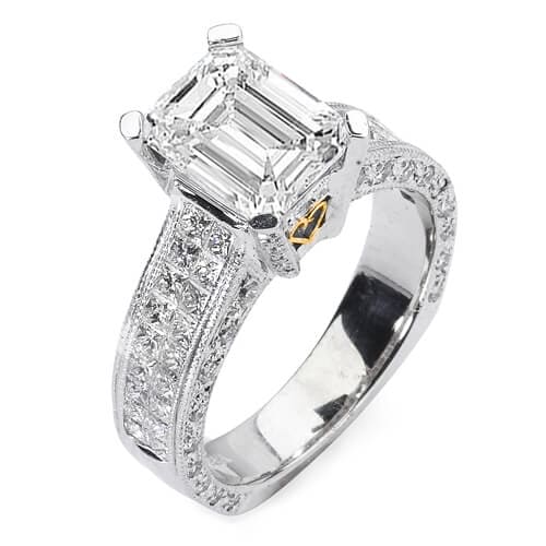 4.09 Ct. Emerald Cut Diamond Engagement Ring G, SI1 (GIA Certified)