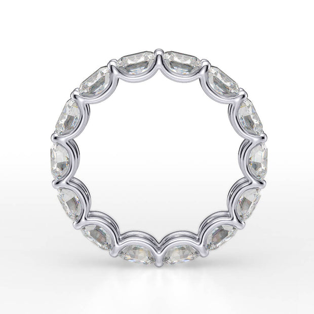 Cushion Cut Eternity Band Profile View