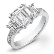 2.06 Ct. Emerald Cut Diamond Engagement Ring I, VVS2 (GIA certified)