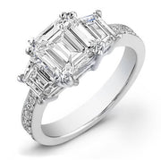 3.17 Ct. Emerald Cut Diamond Engagement Ring I,VS2 (GIA certified)