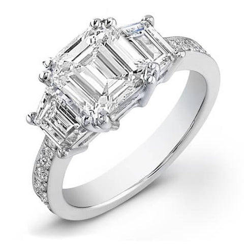 3.30 Ct. Emerald Cut Diamond Engagement Ring D,VS1 (GIA certified)