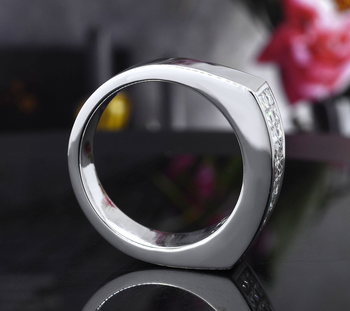 Men's princess cut diamond ring | invisible set men's princess cut ring 