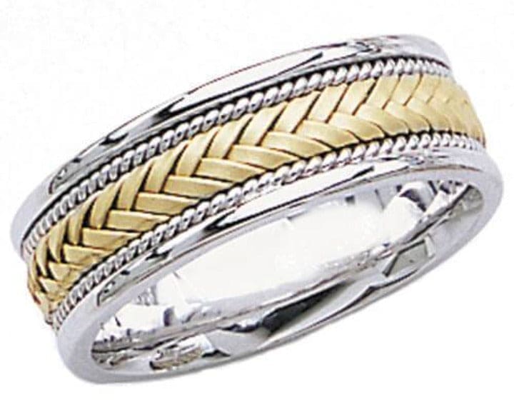 Two tone hand made wedding ring for men & women